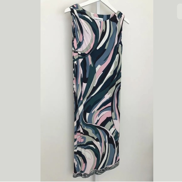 EMILIO PUCCI PINK MULTI BELTED DRESS SIZE IT 42 / US 8 NWOTS! - Picture 3 of 13
